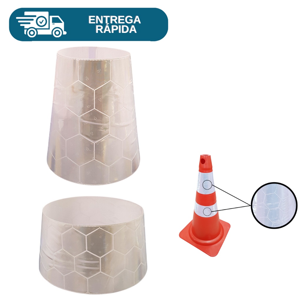 FAIXA REFLET P/ CONE 75 CM BRANCA SUP.