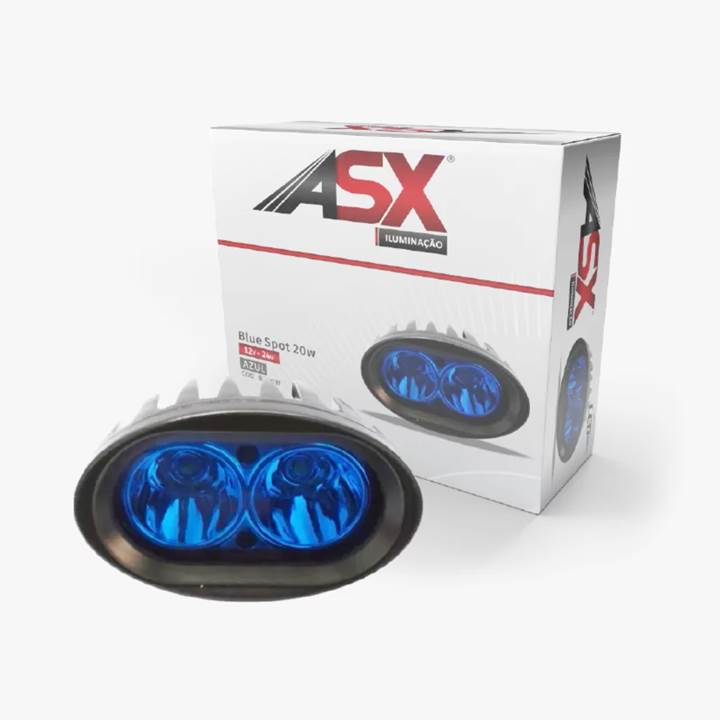 FAROL LED 20 W 105 MM AZUL OVAL POLY-723B RBL