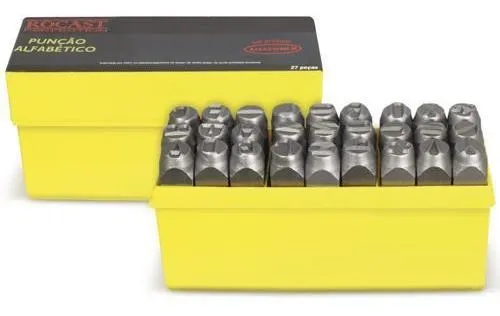 PUNÇÃO ALFABETICO DE AÇO 27 Pçs  5 MM ROCAST