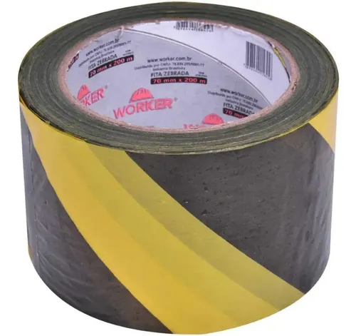 FITA P/ DEMAR. AREA 7CM X 200 MTS PRETA/AMAR