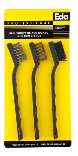 JOGO ESCOVA  17CM  KIT C/ 3 PÇS EDA