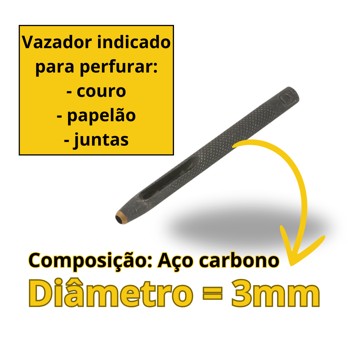 VAZADOR DE AÇO  3MM HTOM