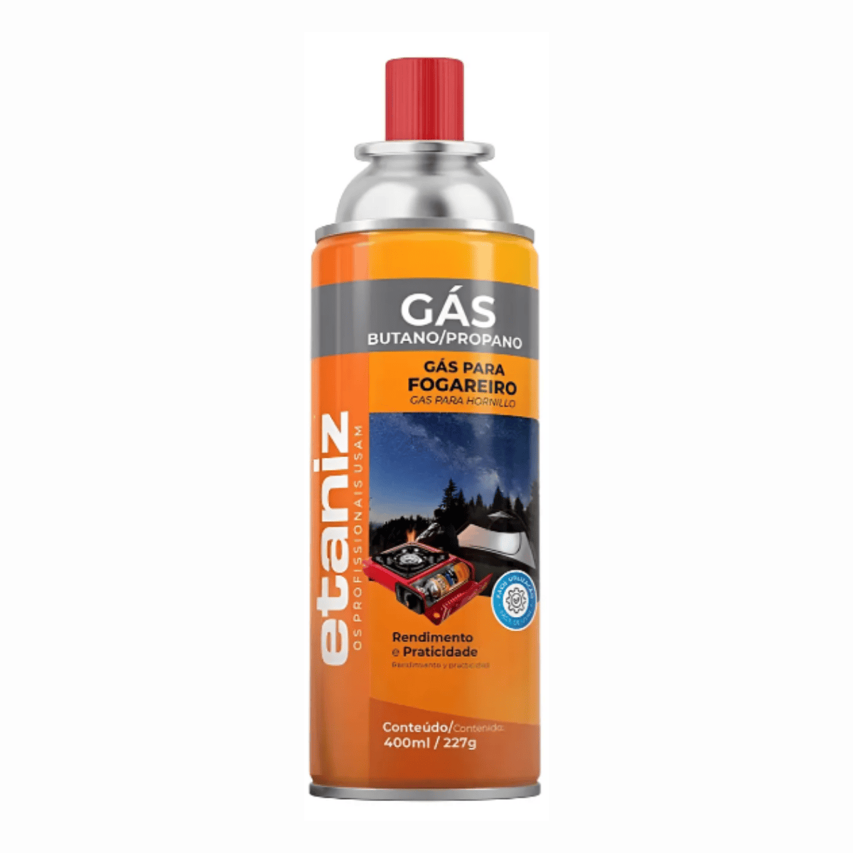 CARGA DE GAZ P/ MAÇARICO 400 ML/227 GR ETANIZ