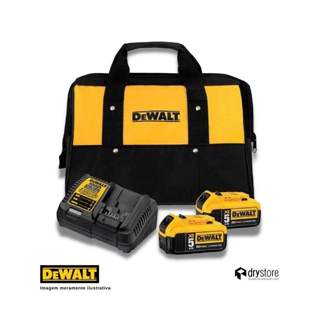 BATERIA 20 V MAX LI-ION 5.0Ah (KIT 2 BAT+CARR+BOLSA) DEWALT