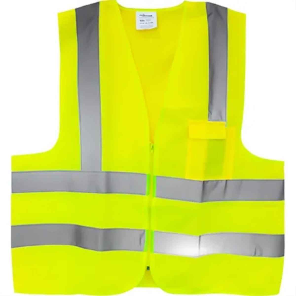 COLETE REFLET AMARELO C/ 1 BOLSO CLASSE 2 GDE PLASTICOR