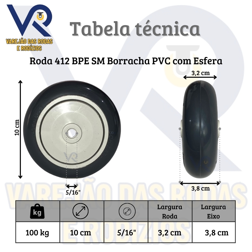RODA R 412 BORRACHA SCHIOPA