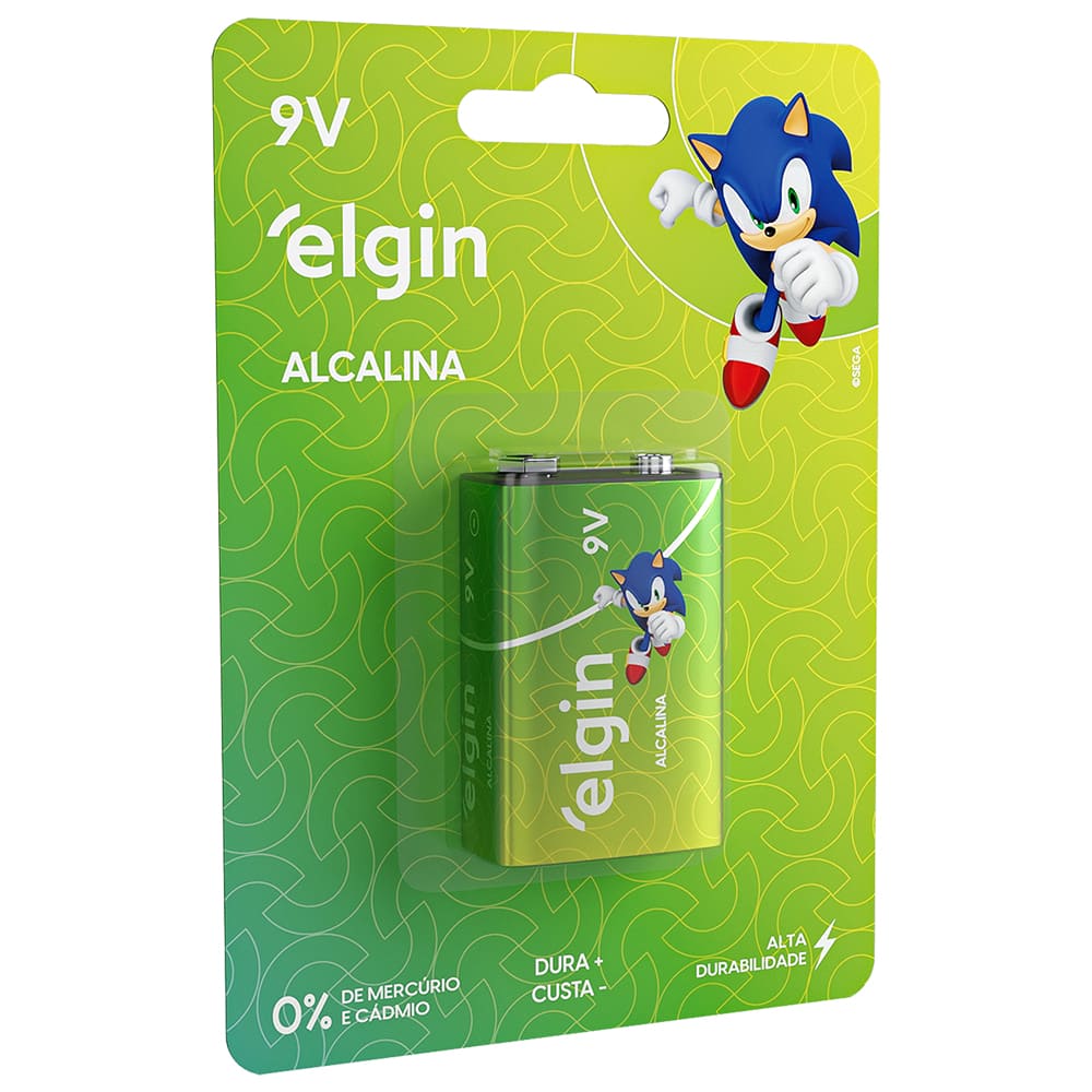 PILHA BATERIA 9 V ALCALINA ELGIN