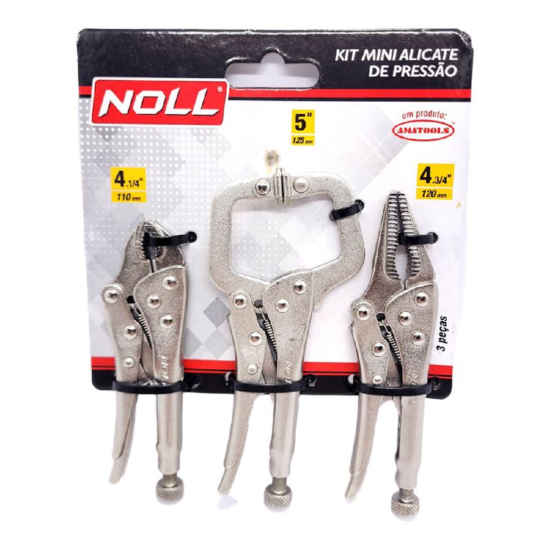 KIT MINI ALICATE DE PRESSÃO 3 PÇS NOLL