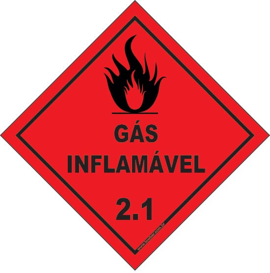PLACA INFOR.ROTULO DE RISCO GAS INFLAMAVEL CLASSE 2
