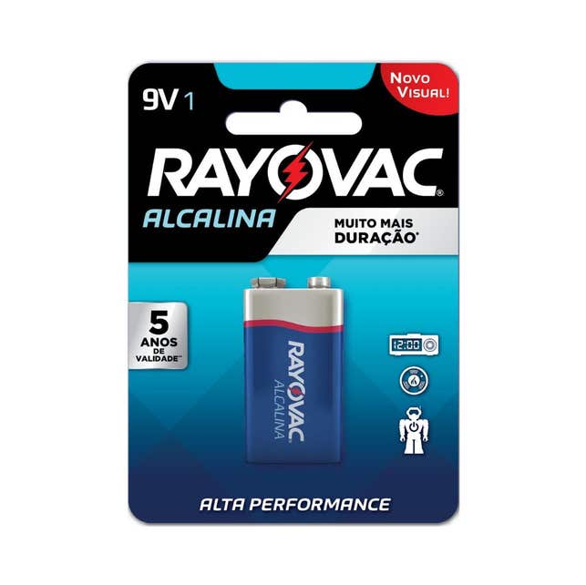 PILHA BATERIA 9 V ALCALINA RAYOVAC