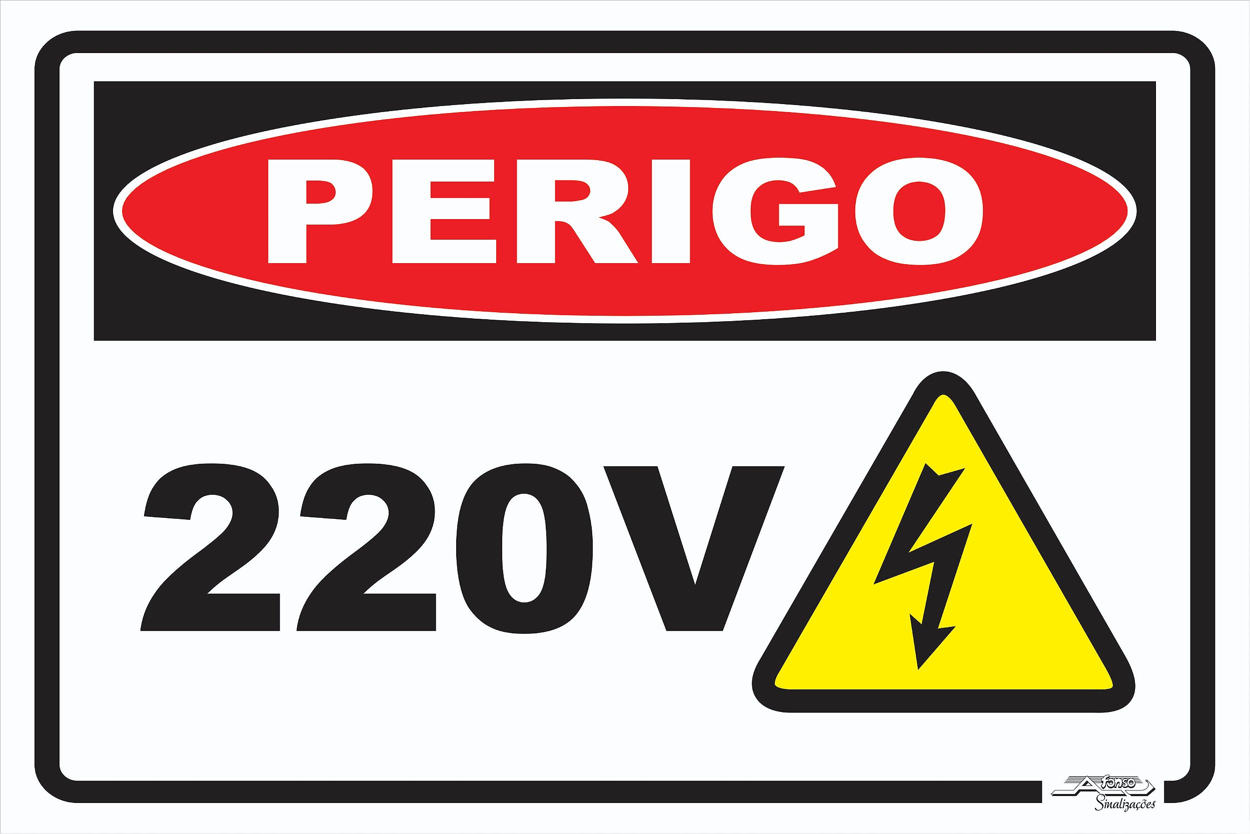 PLACA INFOR.PERIGO 220V
