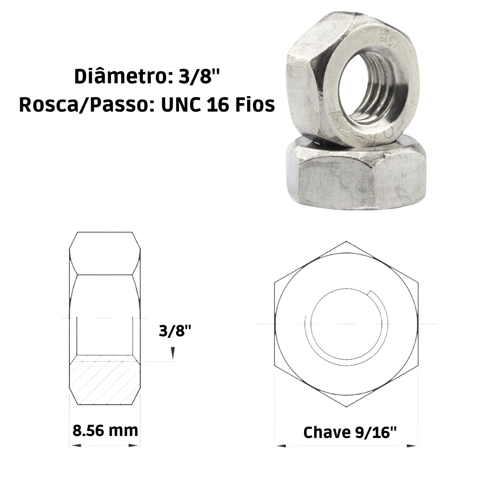 PORCA RAPIDA  UNC 3/8