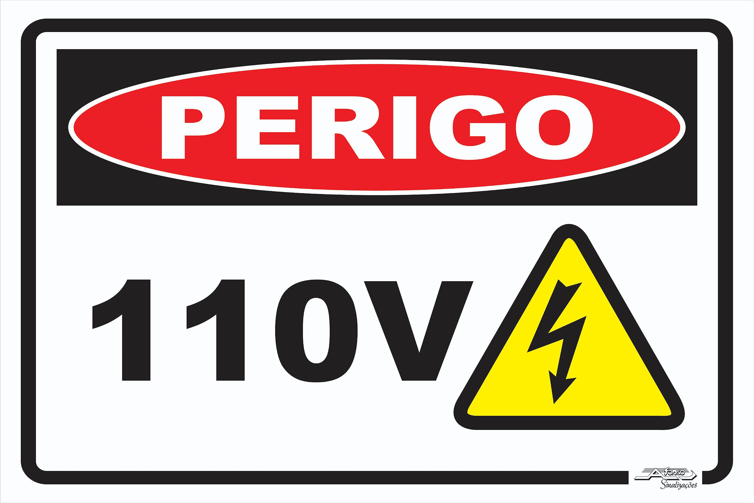 PLACA INFOR.PERIGO 110V