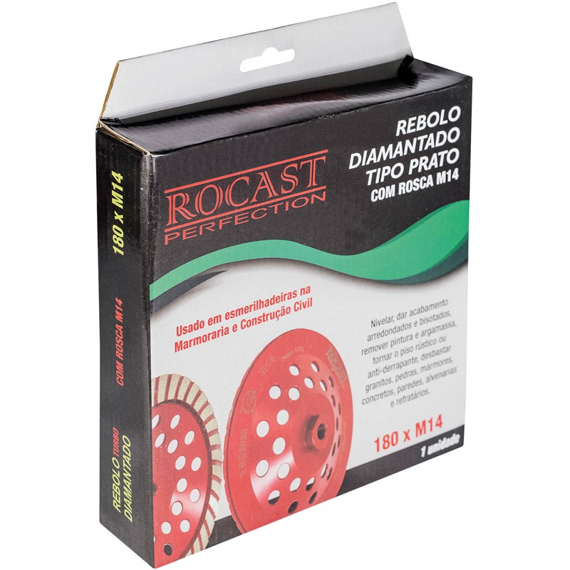 REBOLO DIAMANT. TIPO PRATO 180MM X M14