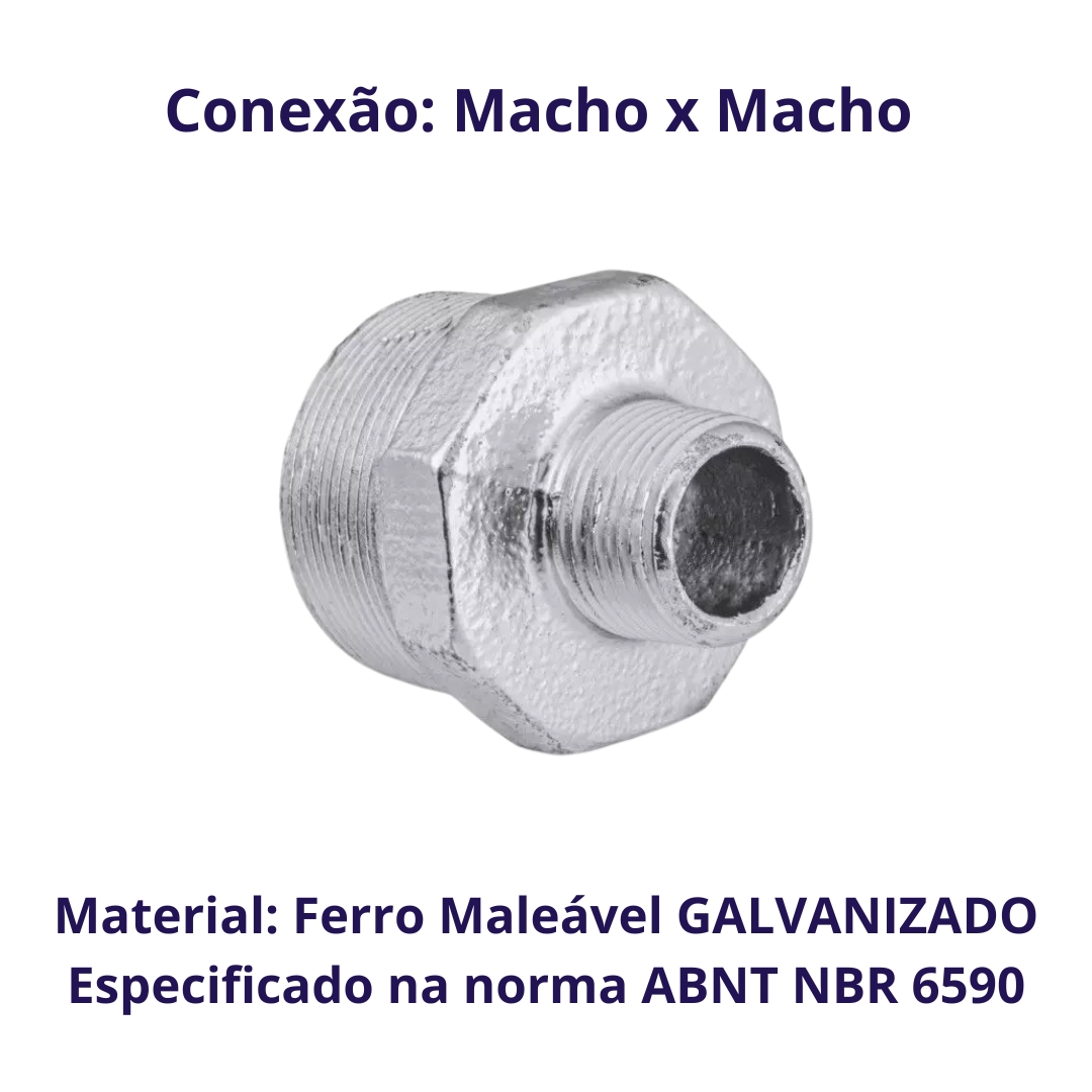 NIPLE REDUCAO 3/8 X1/4  GALV