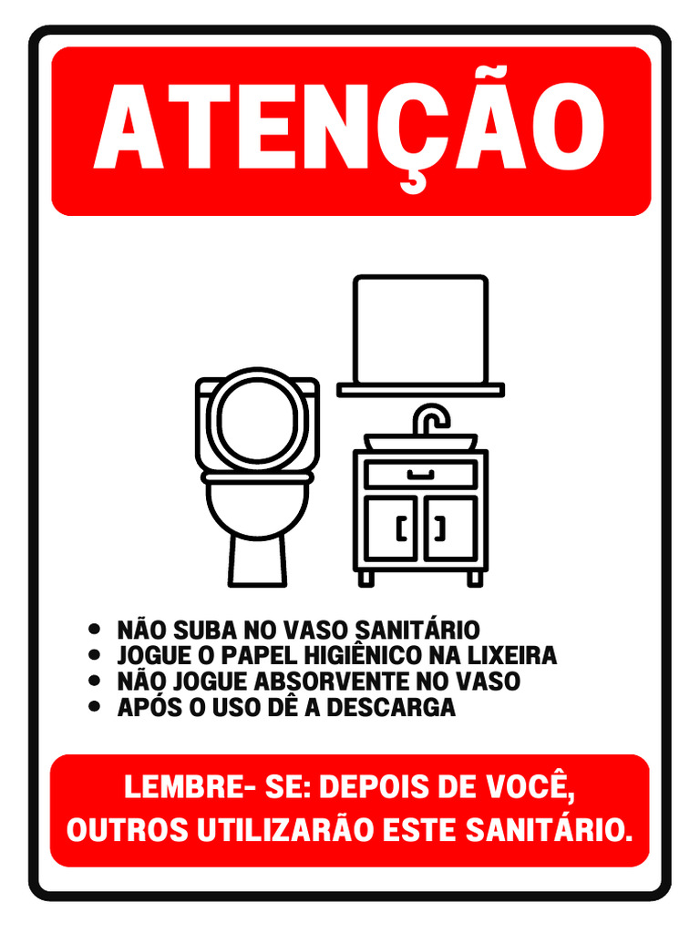 PLACA INFOR.NAO SUBA NO VASO SANITARIO