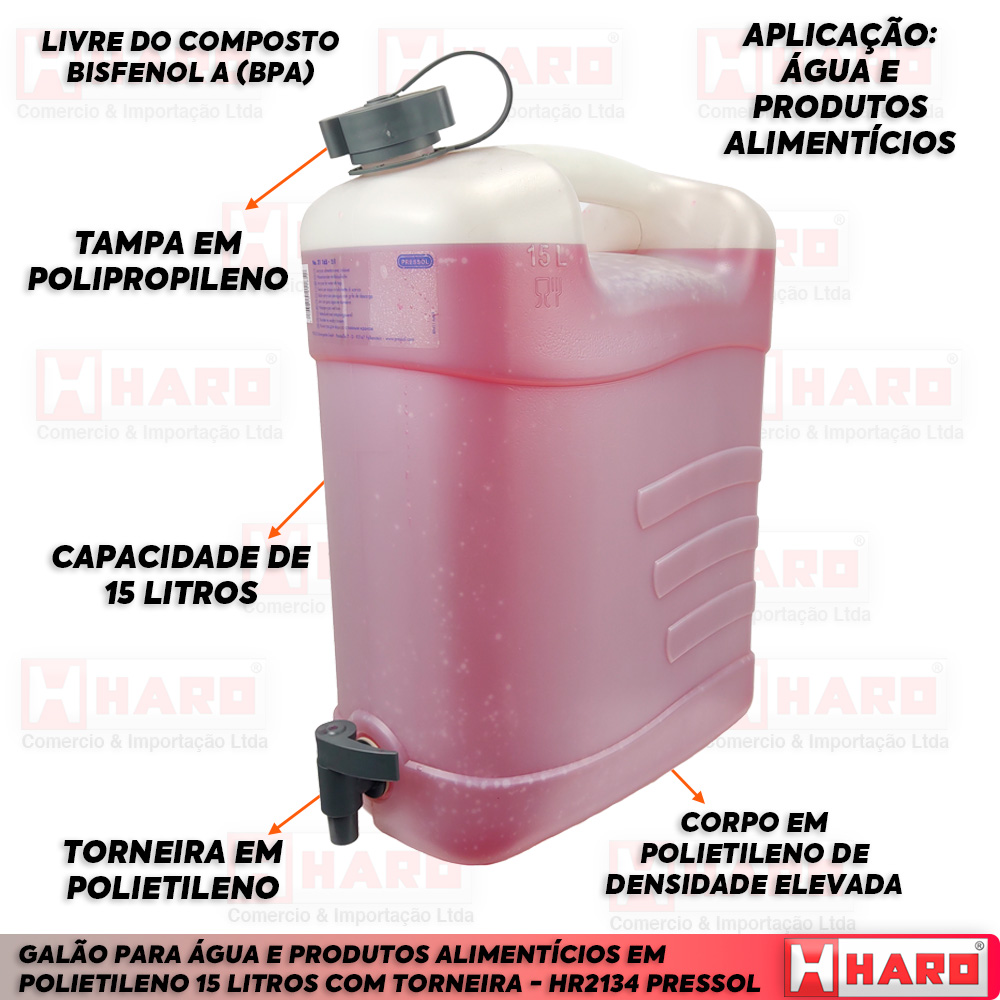 GALÃO 35 LTS BRANCO POLIETILENO P/ AGUA C/ TORNEIRA BREMEN