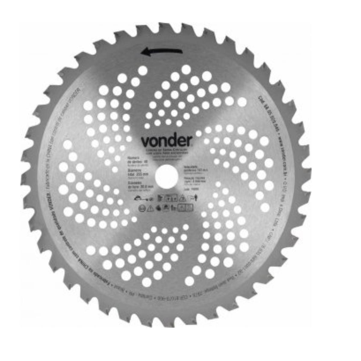 LAMINA P/ ROÇAD. CIRCULAR 40 DTS 255 X 20/25 MM X #2,0 MM UNIVERSAL DURALINE