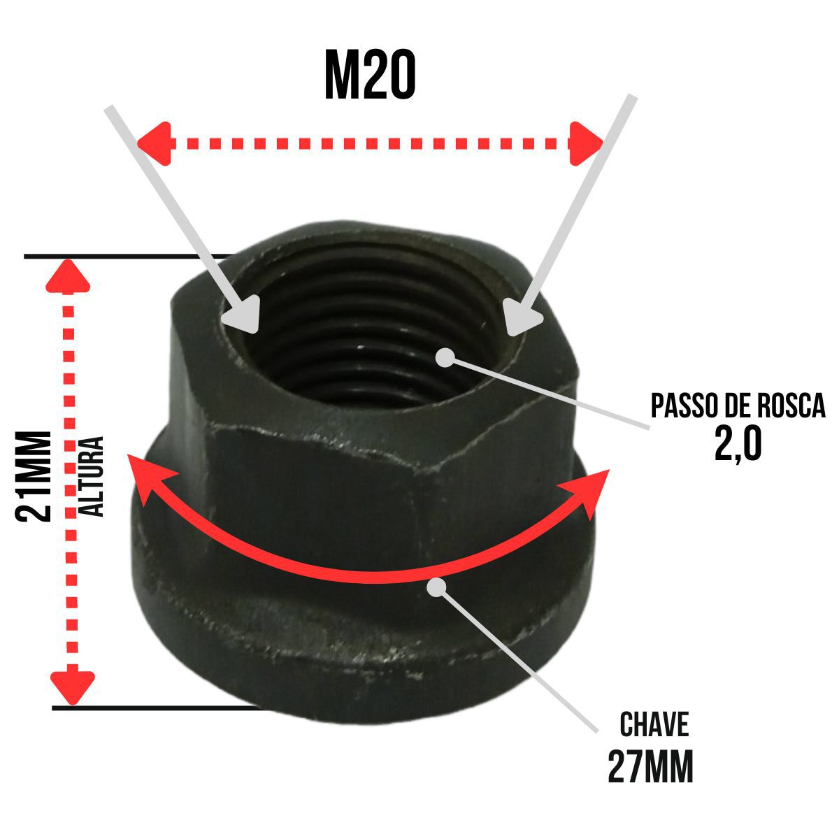 PO RODA CONICA MB 20 MM CH 27