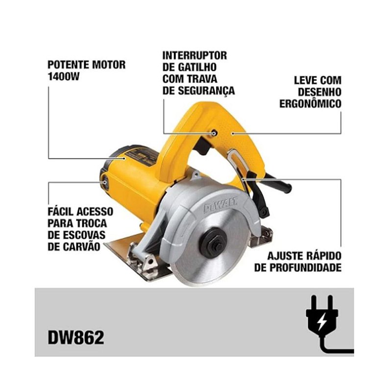 SERRA MARMORE 1400W 220V DW862B2 DEWALT