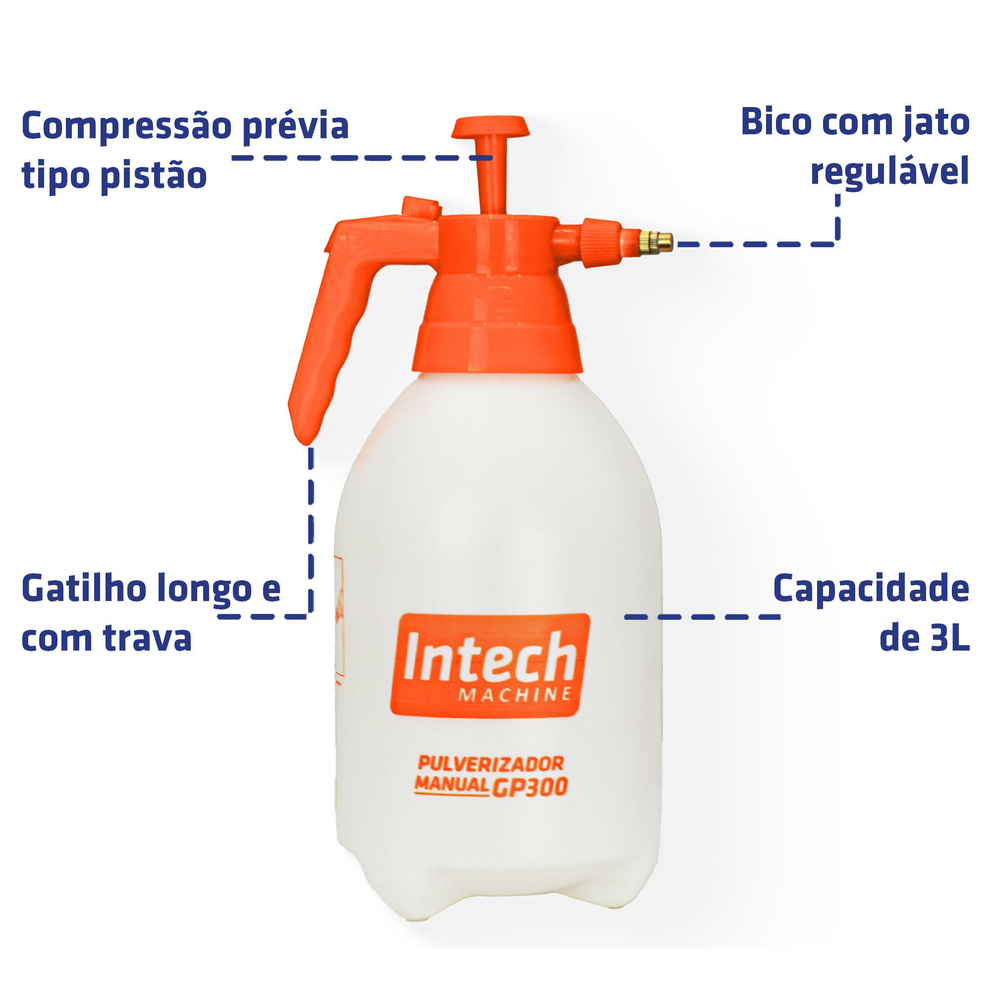 PULVERIZADOR MANUAL 3,0 LTS COMPR. PREVIA GP300 INTECH