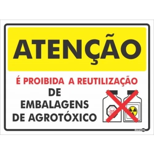PLACA INFOR.PROIBIDO A REUTILIZACAO DE EMBALAGENS