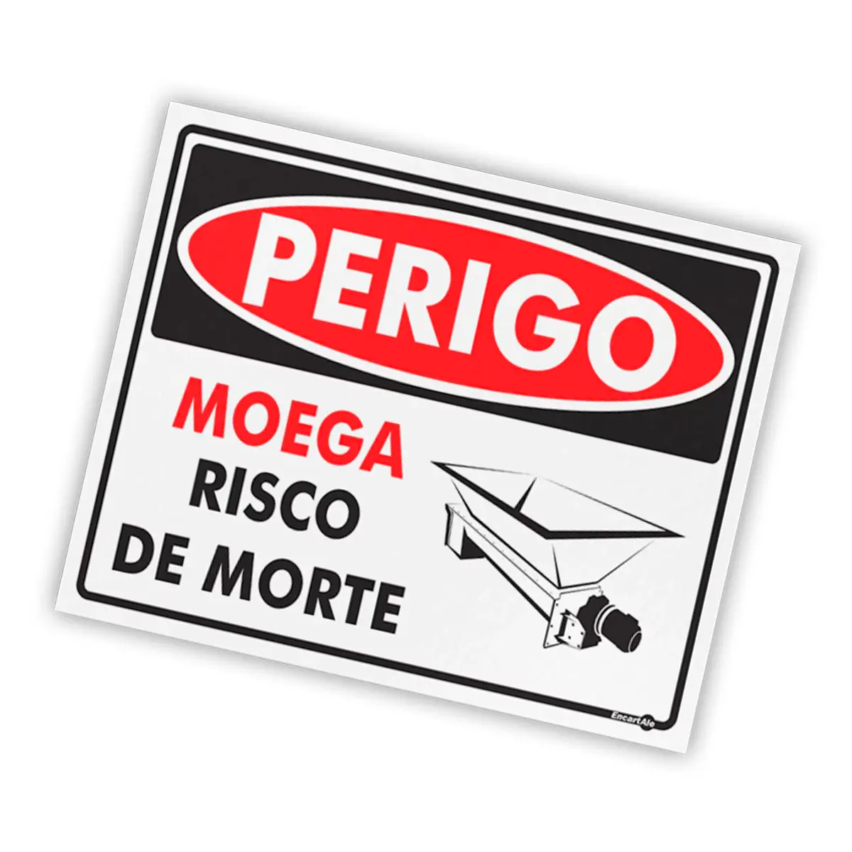 PLACA INFOR.PERIGO MOEGA - RISCO MORTE