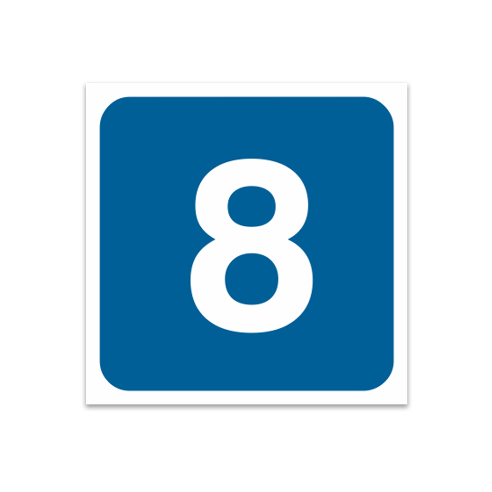 PLACA INFOR.NUMERO 8 ADESIVO