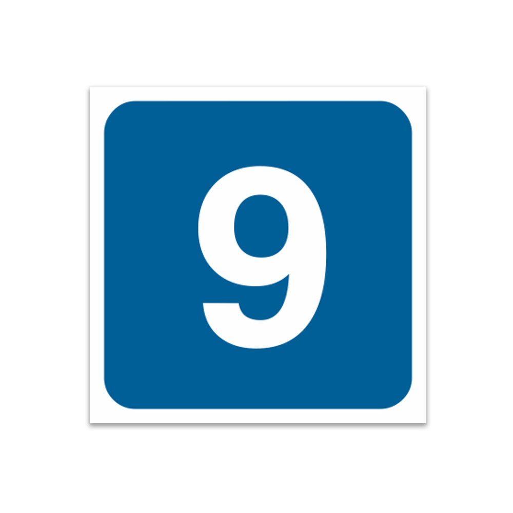 PLACA INFOR.NUMERO 9 ADESIVO