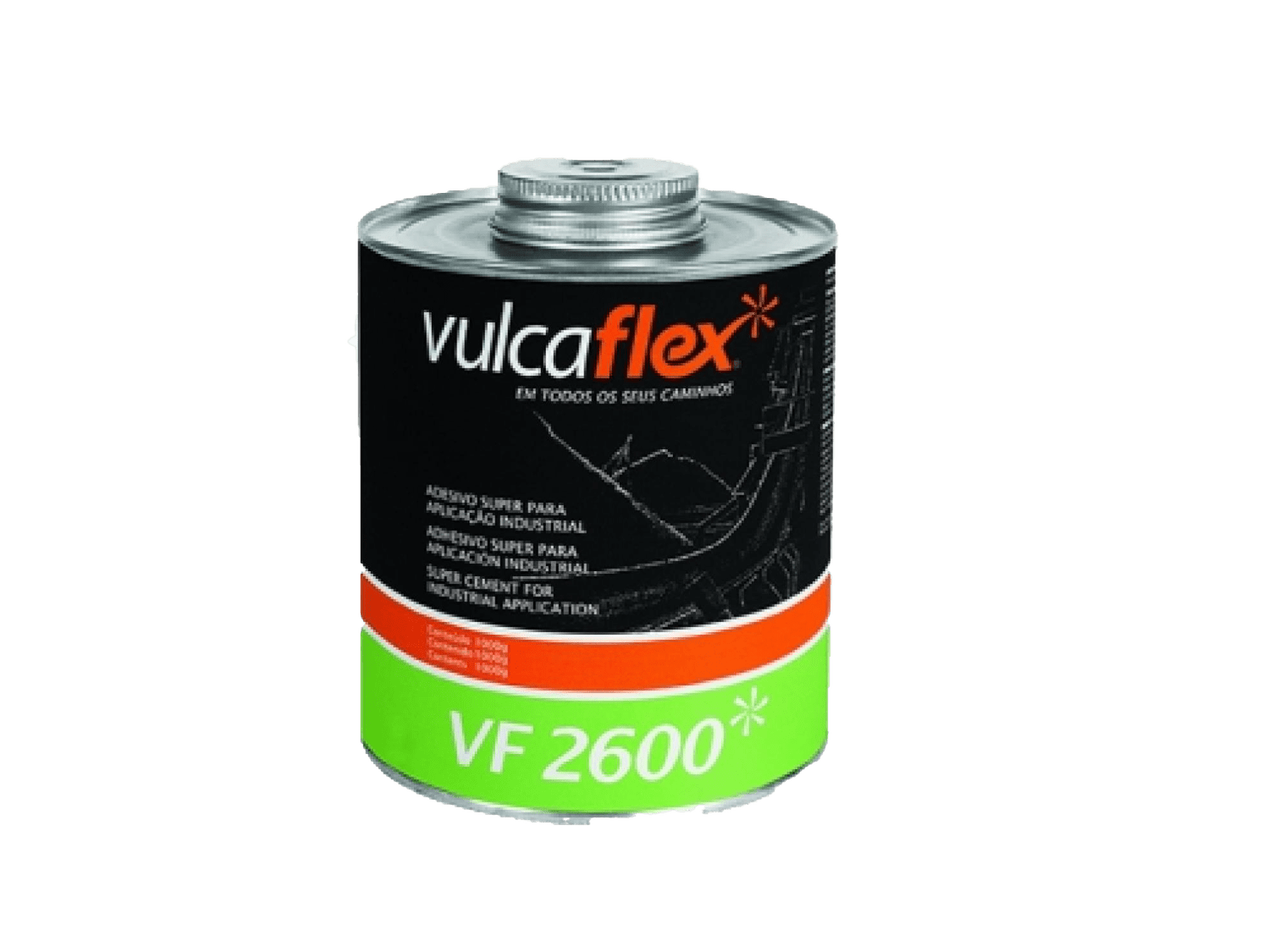 COLA P/ BORRACHA VF 2600 GRAFITE 1KG VULCAFLEX