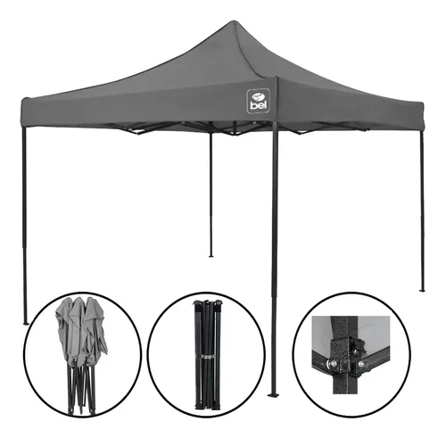 TENDA GAZEBO DOBRAVEL PAGODA 3 X 3 OXFORD CINZA BEL FIX
