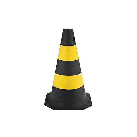 CONE D SINALIZ 50 CM AMARELO/PRETO RÍGIDO