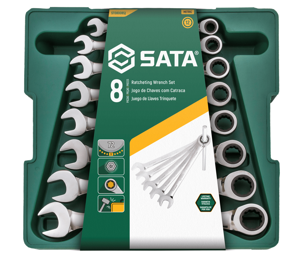 JOGO CHAVE 8 > 19 MM COMB C/CATR.8 PÇS SATA