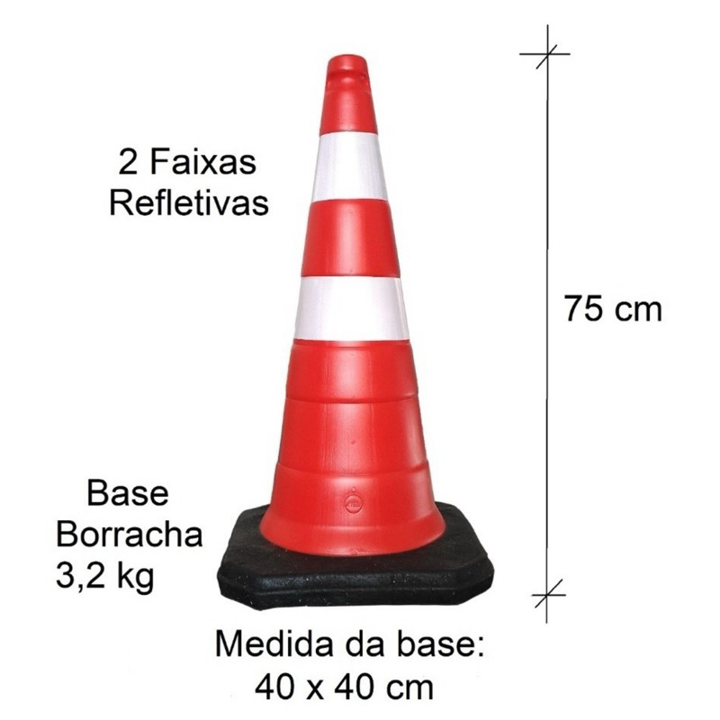 CONE P/ BASE 3,2KG DE 75 CM LAJ/PRAT PVC