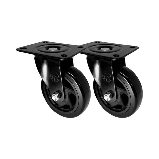 RODIZIO GIRAT. DE PVC PRETO 2