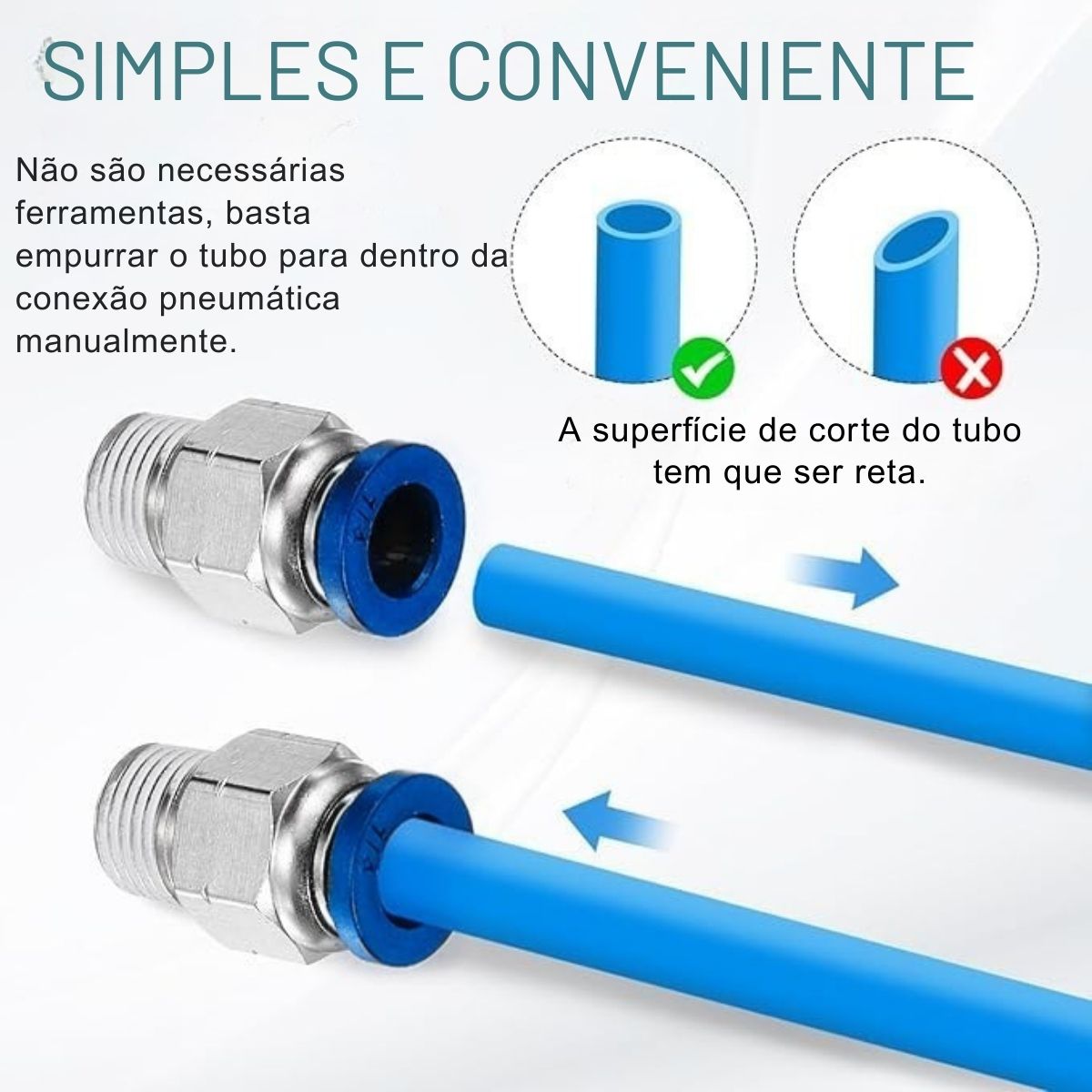 CONEXAO P/TUBO MACHO  8 MM X 1/4 BSP