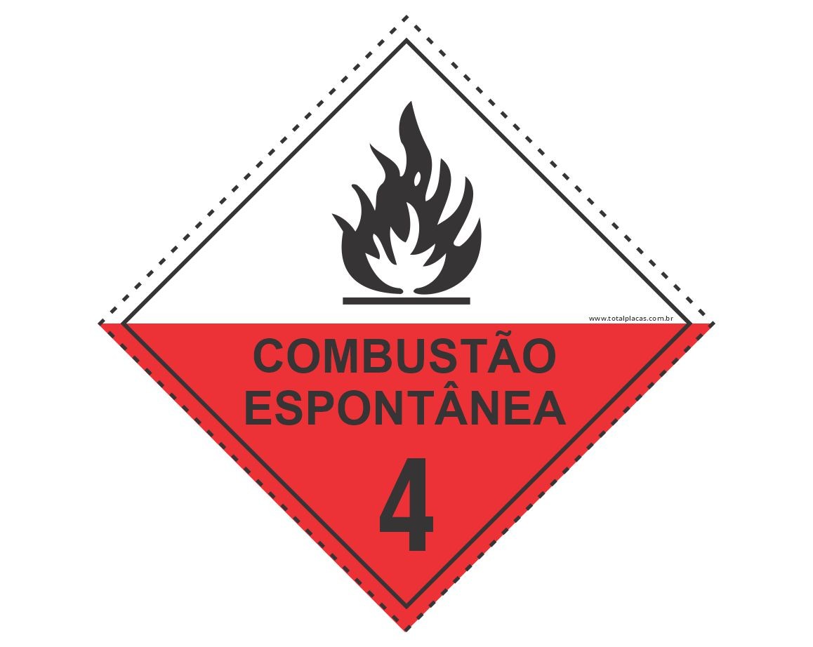 PLACA INFOR.ROTULO DE RISCO COMBUSTÃO ESPONTANEA