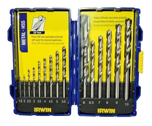 JOGO BROCAS A.RAP 15 PÇ 1.5 A 10 MM IRWIN