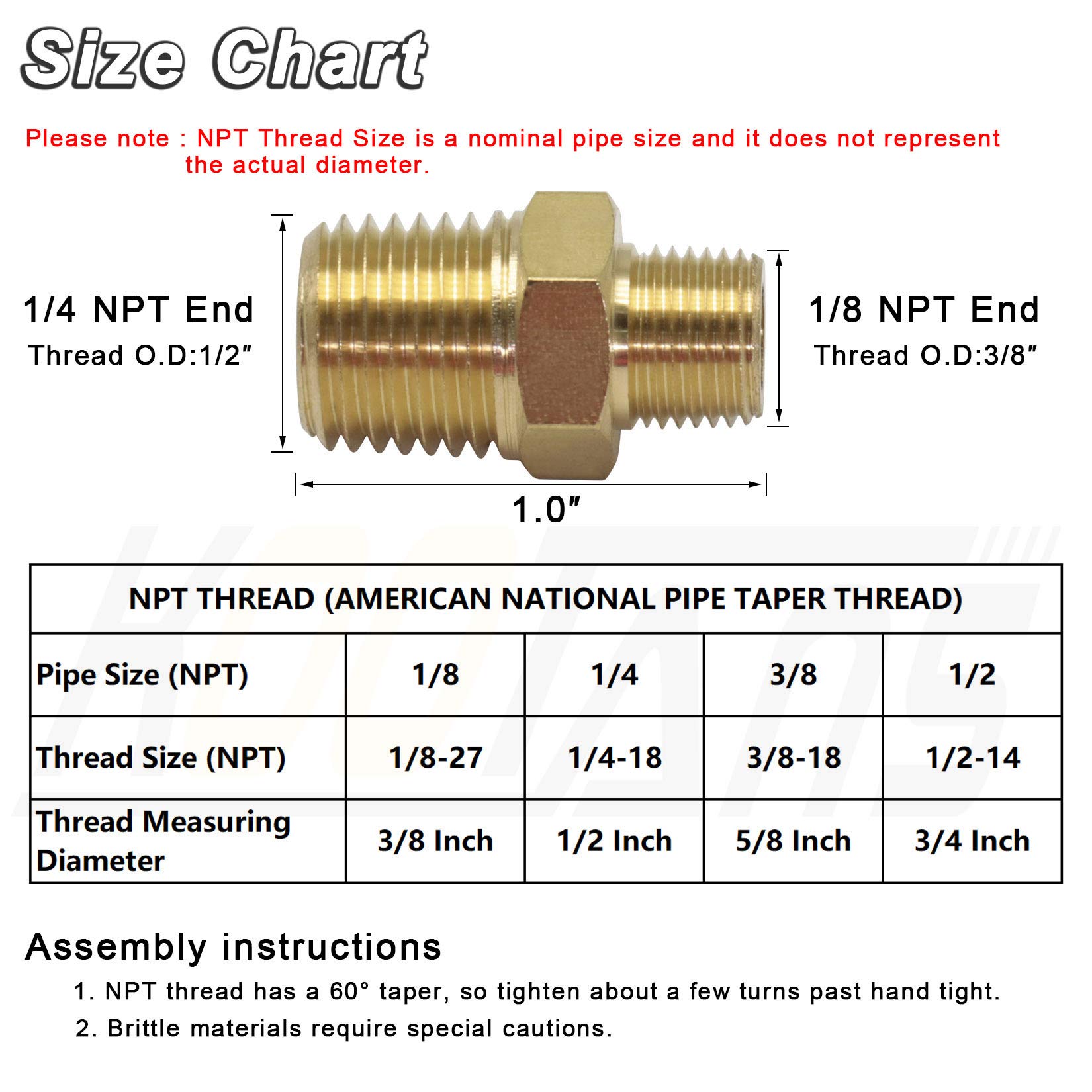 NIPLE 1/8 NPT X 1/4 NPT