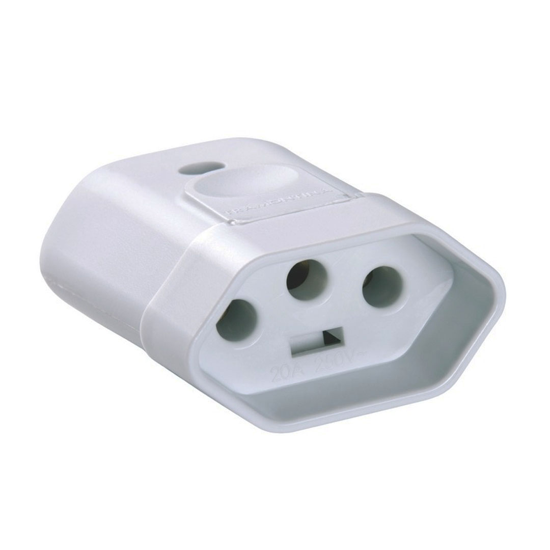 PLUGUE FEMEA 2P+T 20A BRANCO