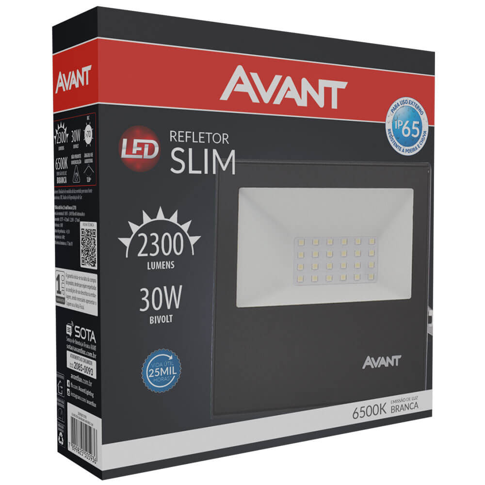 REFLETOR  30W LED BR-6500K BIVOLT 2250 LUMENS AVANT