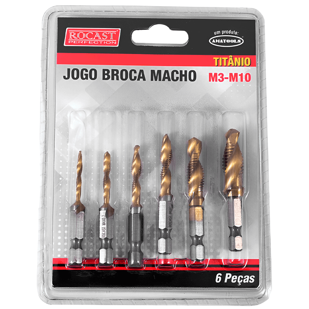 JOGO BROCA/MACHO 3-10 A.RAP. TITANIO ROCAST