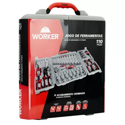 JOGO FERRAMENTAS 110 PÇS WORKER