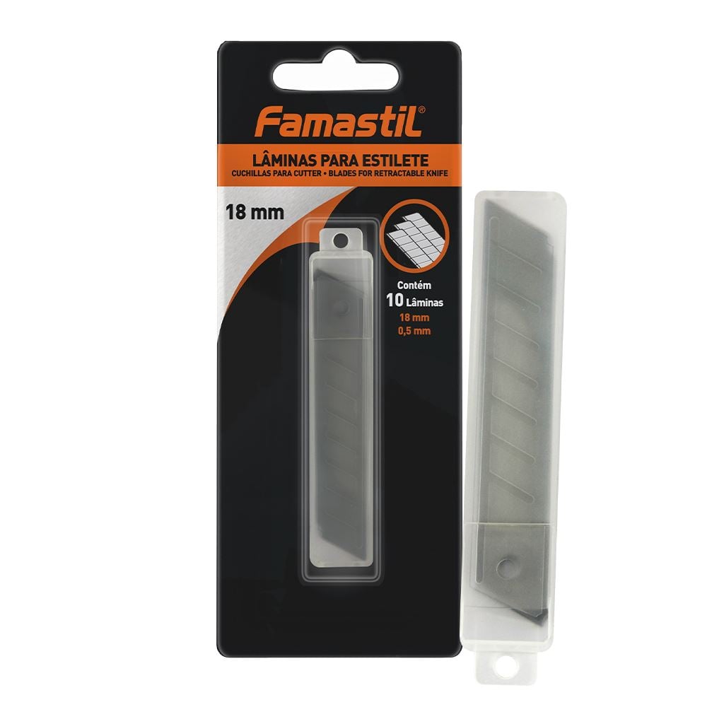 LAMINA P/ ESTILETE 18 MM C/ 10 PÇS