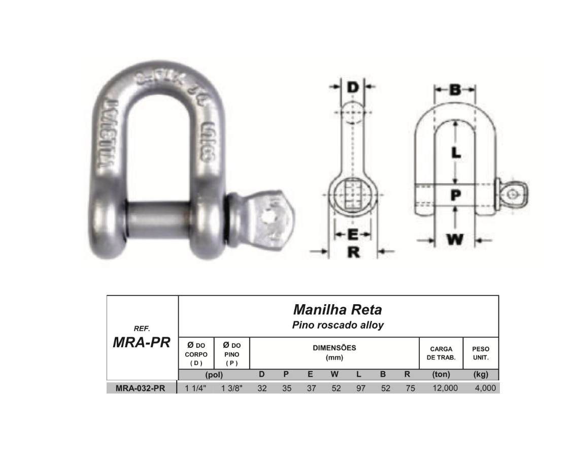 MANILHA RETA 1.1/4
