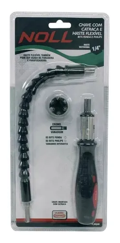 JOGO CHAVE C/ CATRACA E HASTE  FLEXIVEL 8 PÇS NOLL
