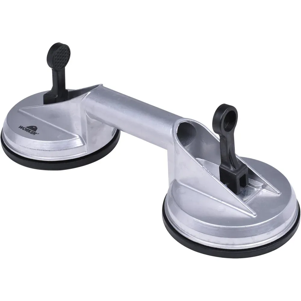 VENTOSA DUPLA ALUMINIO P/ VIDRO WORKER
