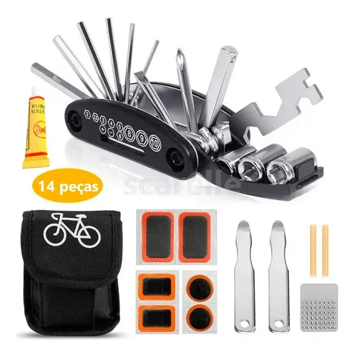 KIT REPARO PNEU BICICLETA C/ FERRAMENTAS 40033