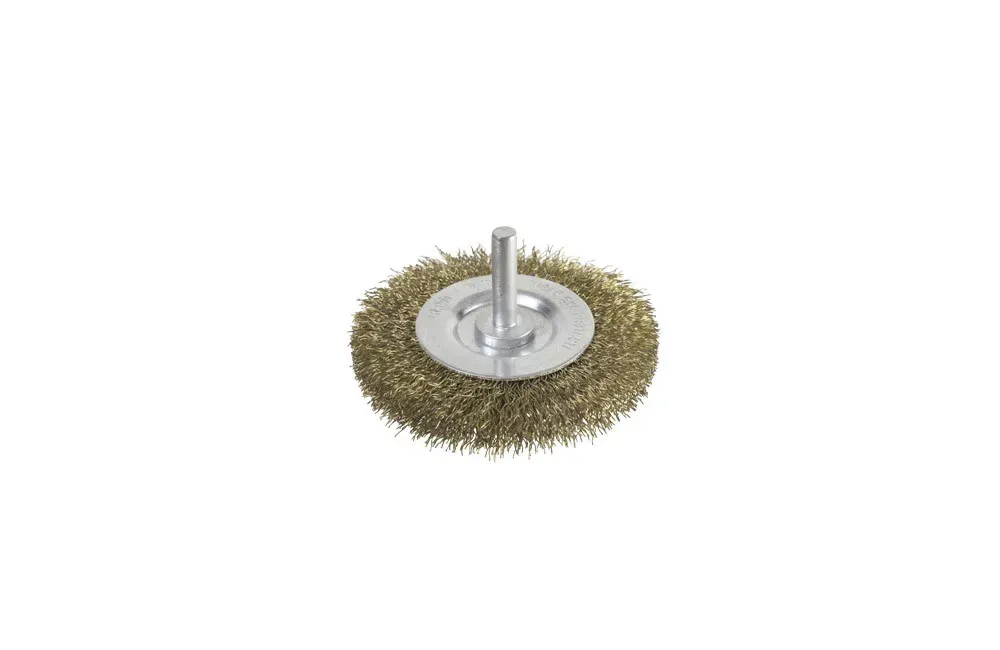 ESCOVA CIRCULAR 75MM X 10MM LATONADO C/HASTE HEAVY DUTY