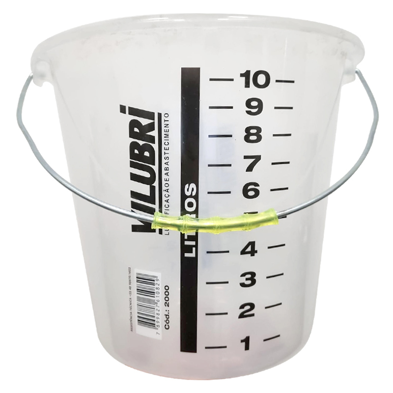 BALDE GRADUADO 10 LTS C/ ALÇA VILUBRI ELEV
